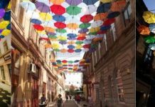 Umbrella in the sky. Cum au ajuns umbrelele colorate din Portugalia la Arad, via Timisoara